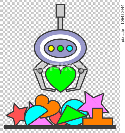 クレーンでハートを持上げて愛情をゲットするイラスト クレーンでハートを持上げて愛情をゲットするイラスト 106420444