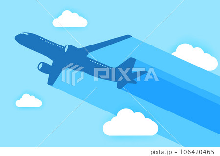 sillhouette blue plane on sky background sillhouette blue plane on sky background 106420465