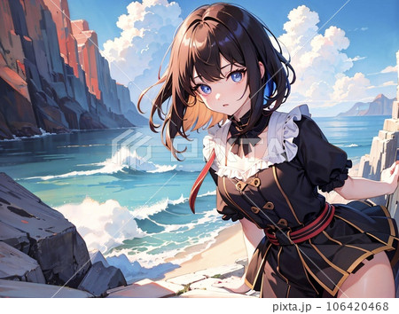 茶髪の美少女　ショートカット 106420468