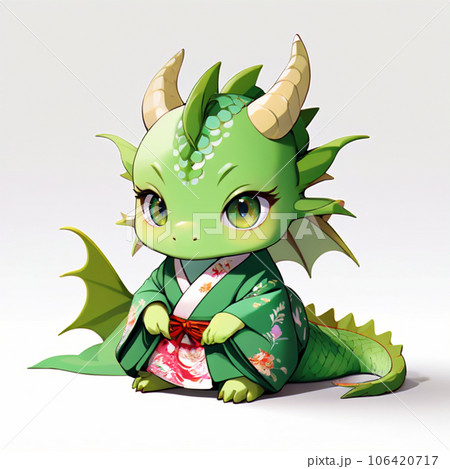 着物を着た辰（ドラゴン）のイラスト素材 [106420717] - PIXTA