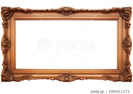 Gold frame for a picture in a classic baroqueのイラスト素材
