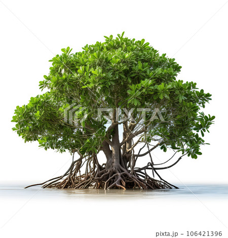 Image of mangroves tree on white background. Nature. Illustration, Generative AI. 106421396