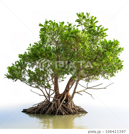 Image of mangroves tree on white background. Nature. Illustration, Generative AI. 106421397