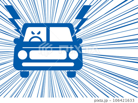 あおり運転で暴走する車のイラスト 106421633