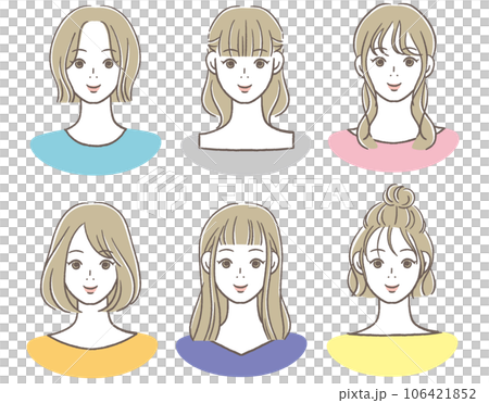 Icon of a smiling woman in her teens to twenties 106421852