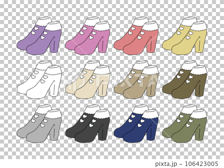 Illustration set of short boots 106423005