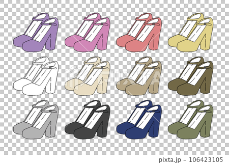 Pumps illustration set Pumps illustration set 106423105