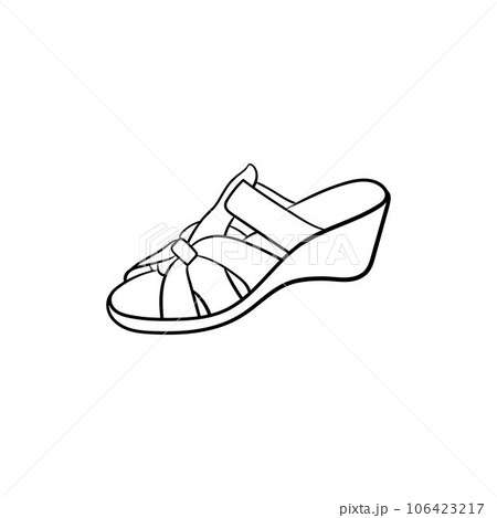 Female slippers line art creative design 106423217