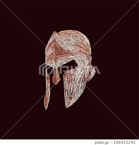 Spartan Knight artwork style illustration design, Logo Vector Design. Abstract, designs concept, logos, logotype element for template. 106423242