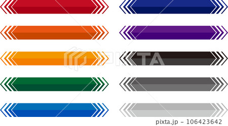 両端が矢印になったテロップフレーム10種セット_2トーン 106423642