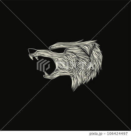 angry wolf head beast artwork illustration design 106424497
