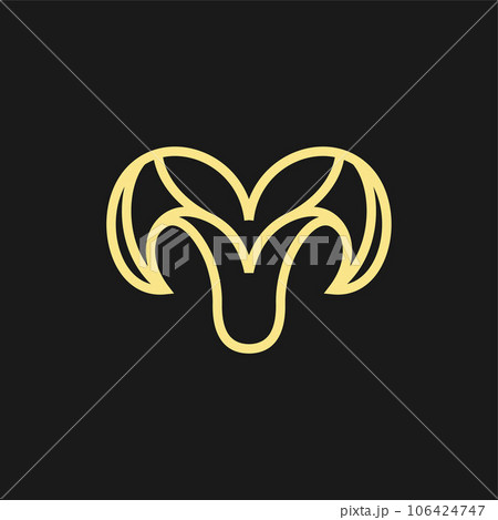 Ram Head simple line creative logo design Ram Head simple line creative logo design 106424747