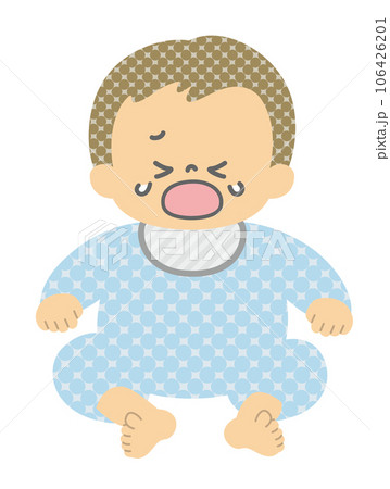 表情：泣きわめく赤ちゃん 全身 単品 106426201