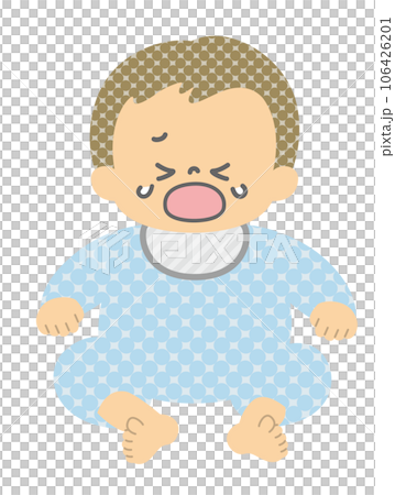 表情：泣きわめく赤ちゃん 全身 単品 106426201