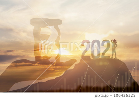 The concept of the onset of the New Year 2024. 106426325