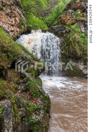Vertical landscape photo with Honey waterfalls 106426544