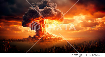 nuclear explosion and its consequences on the city , Generative AI 106426625