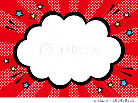 コミック風のふきだしの背景素材 レッド コミック風のふきだしの背景素材 レッド 106428819
