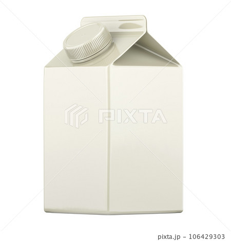 White Pack, blank carton packaging container box with plastic cap. 3D rendering White Pack, blank carton packaging container box with plastic cap. 3D rendering 106429303