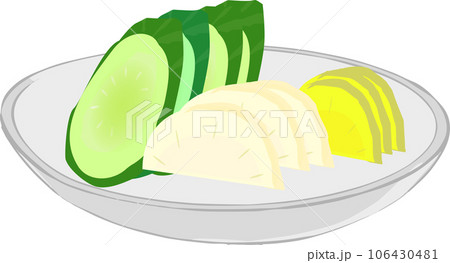 きゅうりとカブの漬物のイラスト 106430481