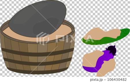 泡菜石、茄子和黃瓜泡菜的插圖 106430482