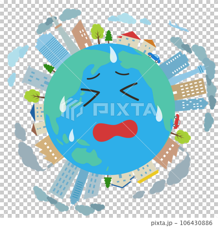 地球温暖化や大気汚染イメージイラスト 地球温暖化や大気汚染イメージイラスト 106430886