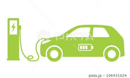 電気自動車　EV自動車　シルエット 106431024