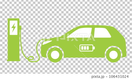 電気自動車　EV自動車　シルエット 106431024