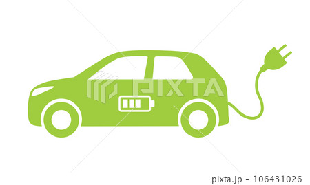 電気自動車　EV自動車　シルエット 106431026