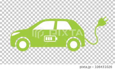 電気自動車　EV自動車　シルエット 106431026