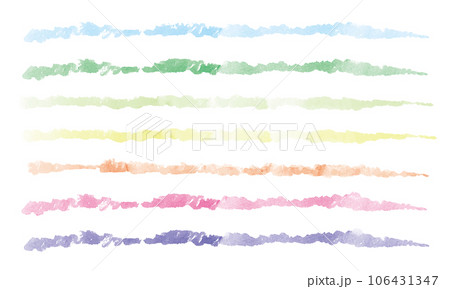 水彩風シンプルなラインセット パステルのイラスト素材 [106431347