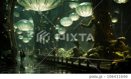 Ethereal Luminescence: Futuristic Jungle Canopy Ethereal Luminescence: Futuristic Jungle Canopy 106431690