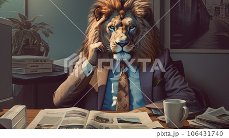 The King's Briefing: Lion in Suit at Tiny Desk 106431740