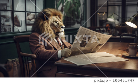 The King's Briefing: Lion in Suit at Tiny Desk 106431747