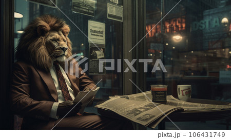 The King's Briefing: Lion in Suit at Tiny Desk 106431749