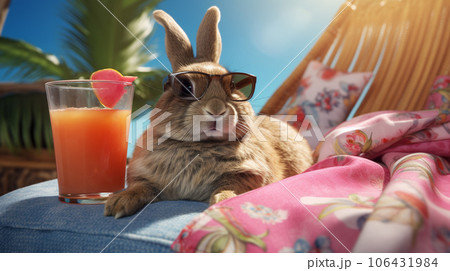 Chillin' Bunny: A Rabbit's Tropical Getaway 106431984