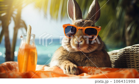 Chillin' Bunny: A Rabbit's Tropical Getaway 106431998