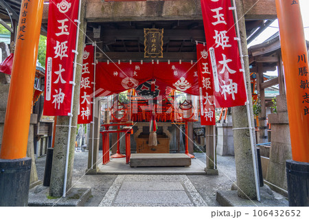 京都 伏見稲荷大社 玉姫社 御産場稲荷方面（裏参道）の写真素材