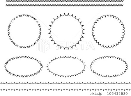 エキゾチックな抽象フレーム、ラインのセット 106432680