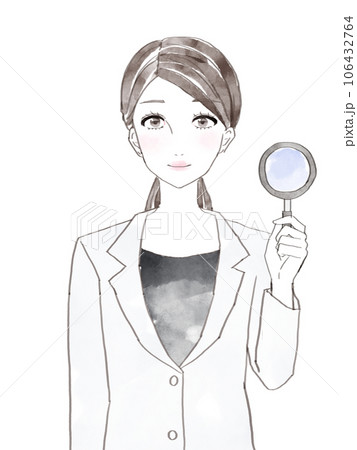 虫眼鏡を持つ女医 106432764
