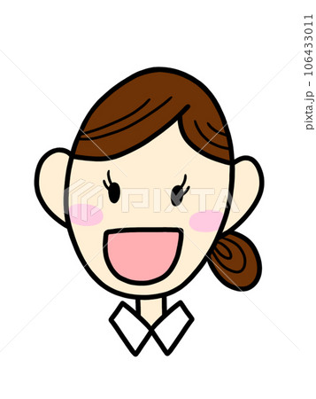 笑顔の女性のイラスト 笑顔の女性のイラスト 106433011
