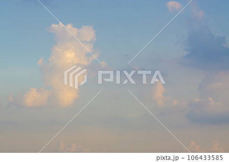 Blue sky with fluffy cloud evening sky Blue sky with fluffy cloud evening sky 106433585