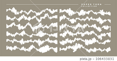 Set of abstract paper ripped design. Line flat grunge paper torn design template Set of abstract paper ripped design. Line flat grunge paper torn design template 106433831