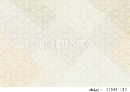 四角いデザインの日本紙　伝統の藁入り土佐和紙　ベージュカラーのテクスチャ素材　 106434150