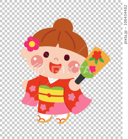 はごいたをする女の子のイラスト はごいたをする女の子のイラスト 106434482