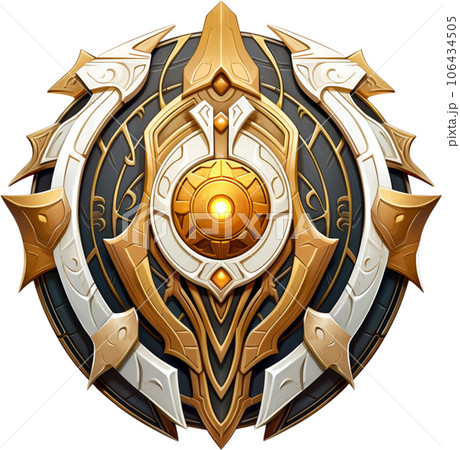 Luxurious Gold  Shield Isolated on Transparent background 106434505