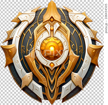 Luxurious Gold  Shield Isolated on Transparent background 106434505