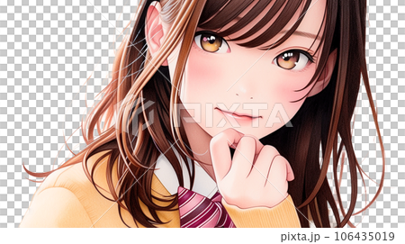 笑顔の女子学生、smiling female student(AI) 笑顔の女子学生、smiling female student(AI) 106435019