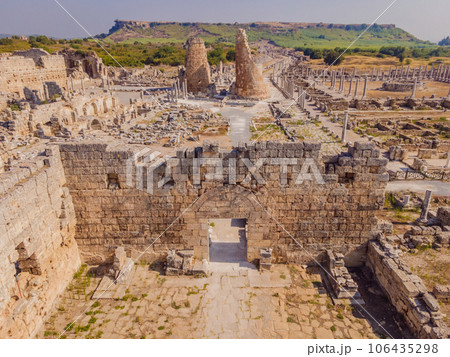 Ruins of the ancient Lycian city Perge located near the Antalya city in Turkey turkiye, GO Everywhere Ruins of the ancient Lycian city Perge located near the Antalya city in Turkey turkiye, GO Everywhere 106435298