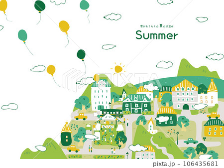 イベントを開催する楽しい街並みのイラスト イベントを開催する楽しい街並みのイラスト 106435681